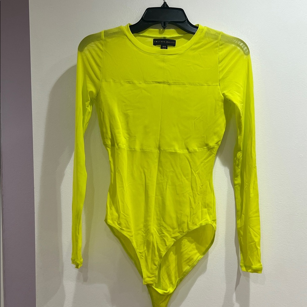 Neon Yellow Long Sleeve Bodysuit